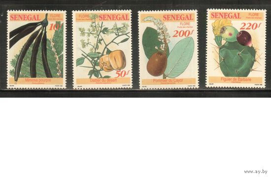 Сенегал-1992 (Мих.1235-1238) ,  ** , Флора, Фрукты, Кактусы(полная серия)