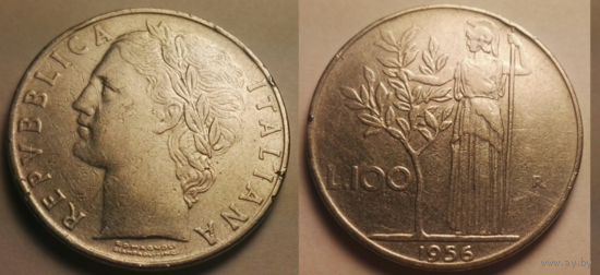 100 лир. 1956. Италия