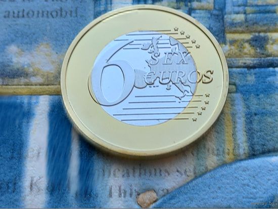 Монетовидный жетон 6 (Sex) Euros (евро). #30