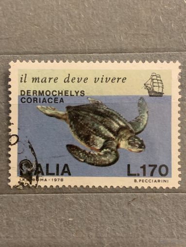 Италия 1978. Черепахи. Dermochelys Coriacea