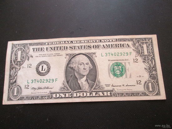 1 доллар США 1999 г., L 37402929 F, XF