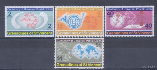 [168] Гренадины Сент-Винсента 1974. 100-летие Всемирного Почтового Союза. СЕРИЯ MLH.