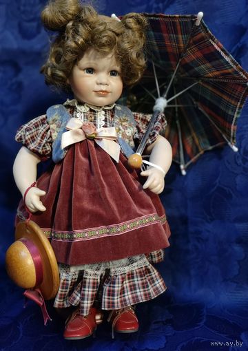 Немецкая Коллекционная фарфоровая кукла, 1994 года, ZASAN