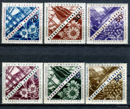 Руанда - 1967г. - ГЭС и флора - полная серия, MNH [Mi 209-214] - 6 марок