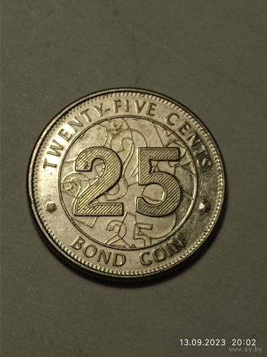 Зимбабве 25 центов 2014 года .