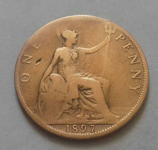1 пенни, Великобритания 1897 г., королева Виктория