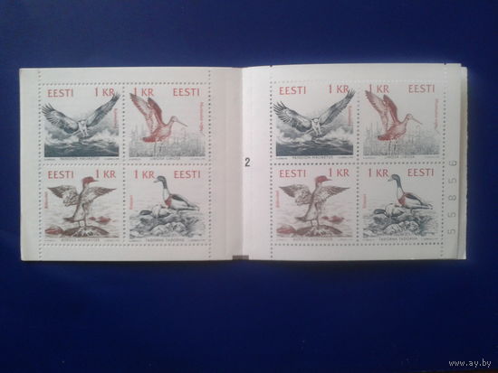 Эстония 1992 Птицы номерной буклет