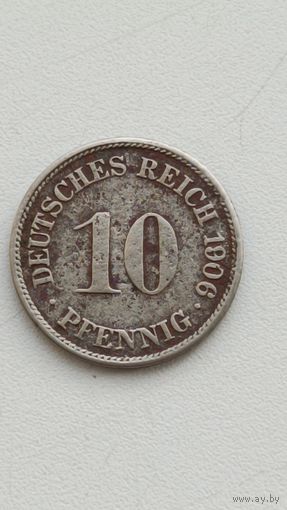 Германия. 10 пфеннигов 1906 год.