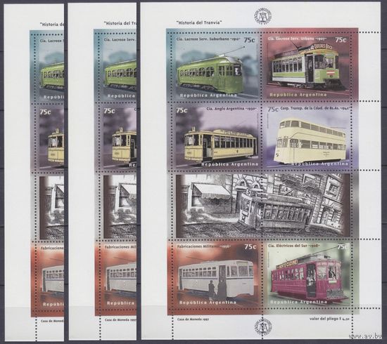 1997 Аргентина 2356-2361KLx3 Транспорт - история трамваев 48,00 евро