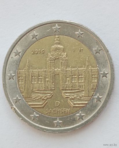 Германия 2 евро 2016. Саксония. "J"