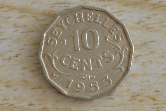 Сейшелы/Сейшельские острова/ 10 центов 1953  Нечастая!