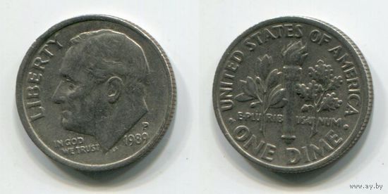 США. 10 центов (1989, буква P)