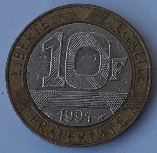 Франция 10 франков, 1991 (4-13-2)