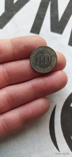10 пфеннигов 1900 Е - монетка не мыта и не чищена ..