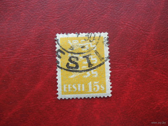 Марка стандарт 15 сантим 1928 год Эстония