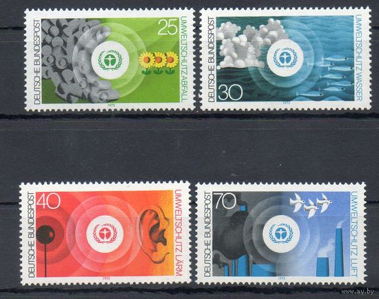 Охрана окружающей среды ФРГ 1973 год серия из 4-х марок