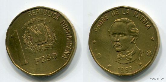 Доминиканская Республика. 1 песо (1993, XF)