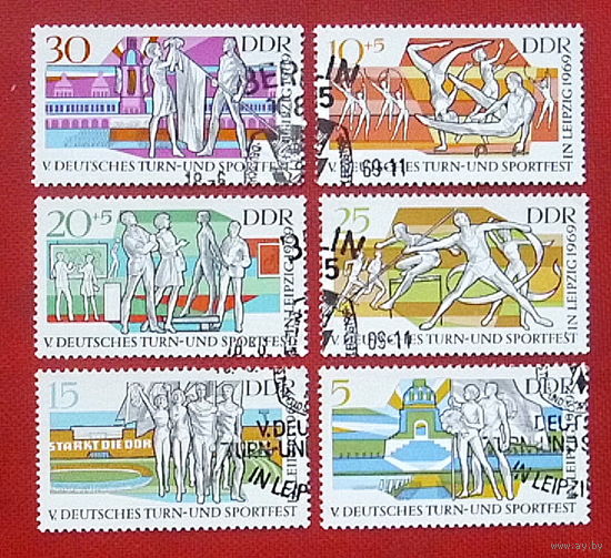 ГДР. Спорт. ( 6 марок ) 1969 года.