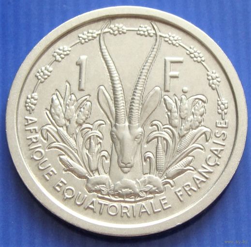 Французская Экваториальная Африка. 1 франк 1948 год KM#6 "Песчаная газель" Тираж: 15.000.000 шт