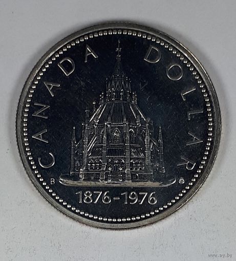 Канада 1 доллар 1976  100 лет Оттавской парламентской библиотеке