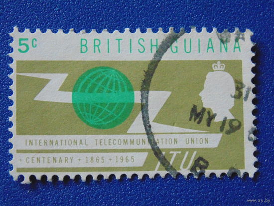 Британская Гайана 1965 г. Королева Елизавета II.
