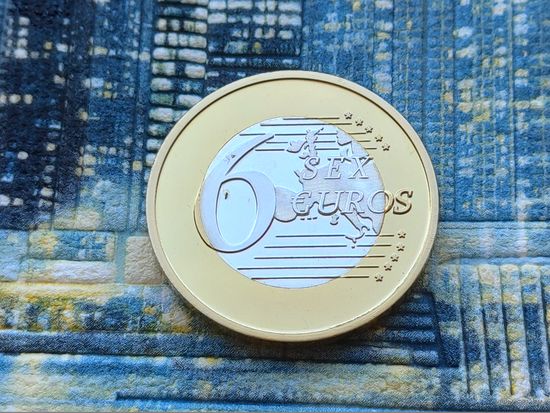 Монетовидный жетон 6 (Sex) Euros (евро). #33