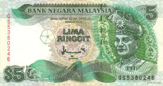 Малайзия 5 ринггит образца 1998 года UNC p35