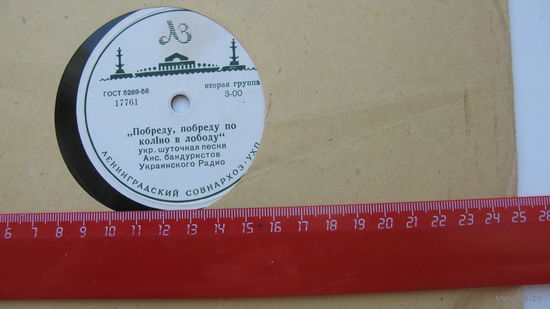 Пластинка для граммафона ( Украинские нар. песни )