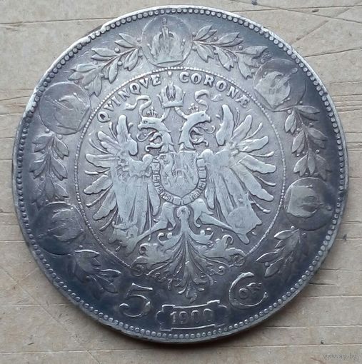Австрия,5 крон 1900!