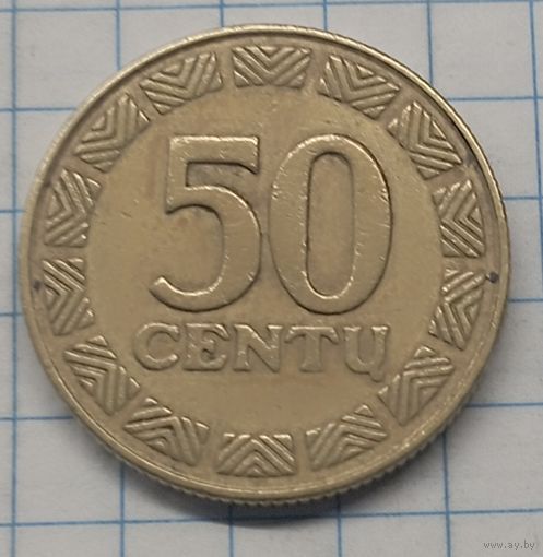Литва 50 центов 1997г.km108 тип А