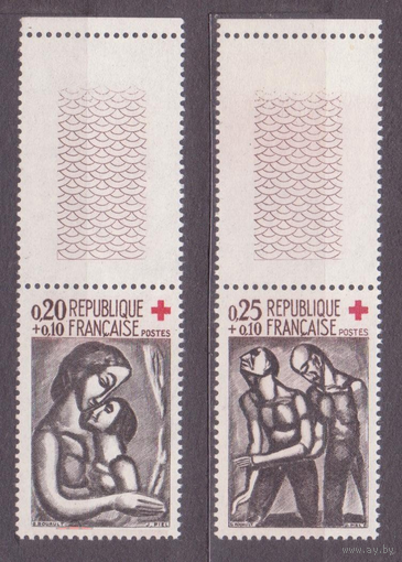1961 Франция Красный Крест Медицина Живопись Художник Жорж Руо 1376 - 1377 п/с **\\5