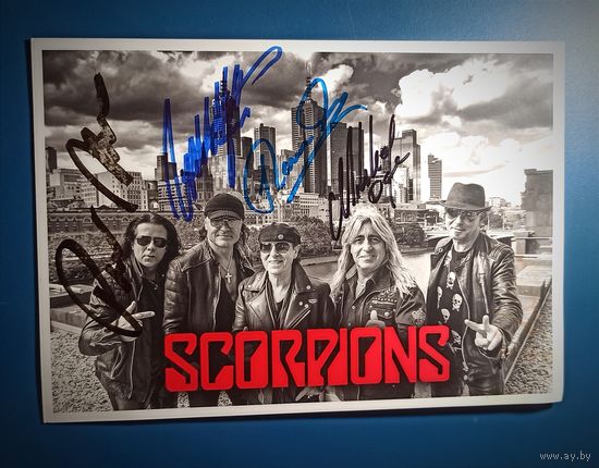 Фото с автографом группы Скорпионз (Scorpions).