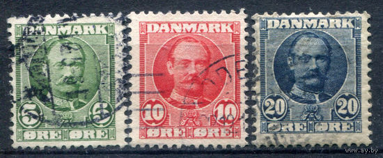 Дания - 1907/12г. - король Фредерик VIII - 3 марки - гашёные. Без МЦ!