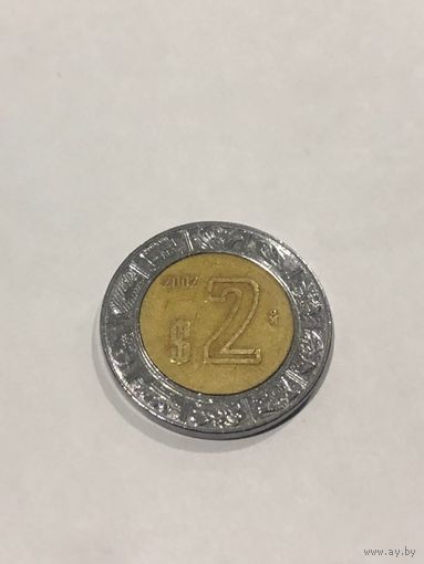 2 песо 2002 г., Мексика