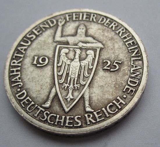 Германия 3 марки 1925 Рейнланд, серебро.  .30-343