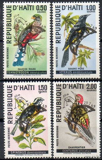 Гаити. Птицы и надпечатка "аполло XI" полная серия, 1969г.  см. условие.