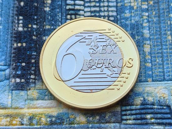 Монетовидный жетон 6 (Sex) Euros (евро). #35