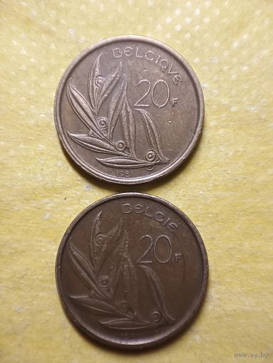 Бельгия 20 франков 1981 год