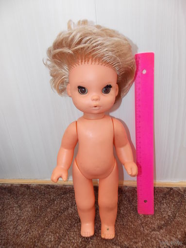 Кукла ГДР кареглазая, полностью резиновая