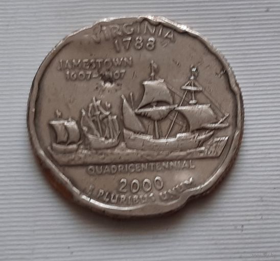 25 центов 2000 г. Вирджиния. США