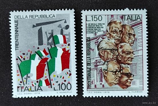 Италия: 2м/с 30 лет республике, президенты 1976