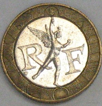 Франция, 10 франков 1988 года, биметалл