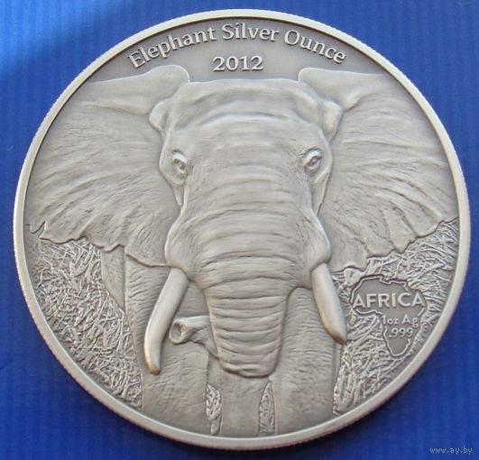Габон. 1000 франков 2012 год  KM#19  "Животные Африки - Слон" Тираж: 2.000 шт