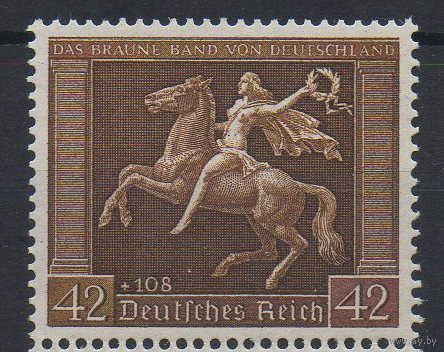 Германия, РЕЙХ 1938, 671, скачки Коричневая лента, MNH,  кат.150