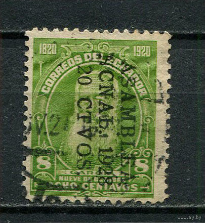 Эквадор - 1928 - ASAMBLEA/NCNAL. 1928/ 20 CTVOS на 8С - [Mi.262] - 1 марка. Гашеная.  (LOT ET46)-T10P5