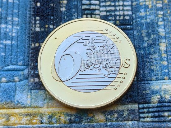 Монетовидный жетон 6 (Sex) Euros (евро). #37