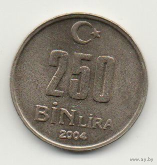 ТУРЕЦКАЯ РЕСПУБЛИКА  250000 ЛИР  2004