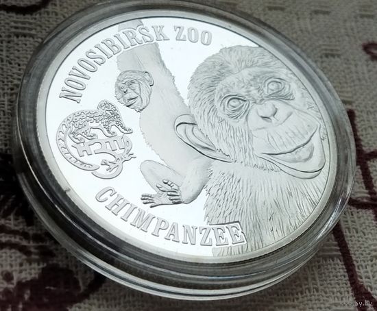 Медно-никелевый сплав с серебряным покрытием! Британские Виргинские острова 1 доллар, 2017 Шимпанзе