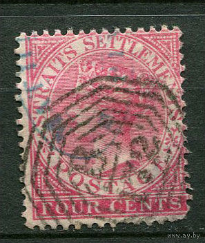 Британский протекторат - Малайские штаты - Стрейтс-Сетлментс - 1867/1872 - Королева Виктория 1C (есть тонкие места) - [Mi.11a] - 1 марка. Гашеная.  (Лот 110W)