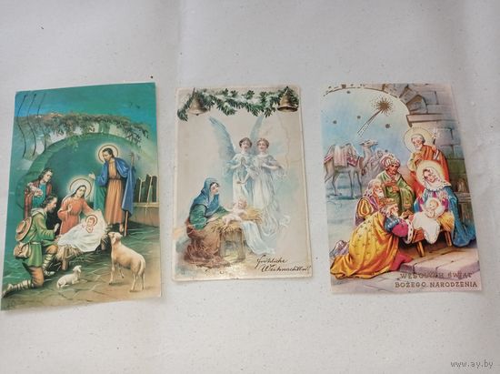 Старые католические открытки , с Рождеством. Лотом